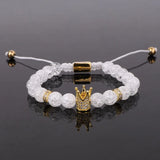 CZ Crown&Queen Charm Bracelet Couple Jewelry