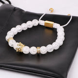 CZ Crown&Queen Charm Bracelet Couple Jewelry