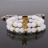 CZ Crown&Queen Charm Bracelet Couple Jewelry