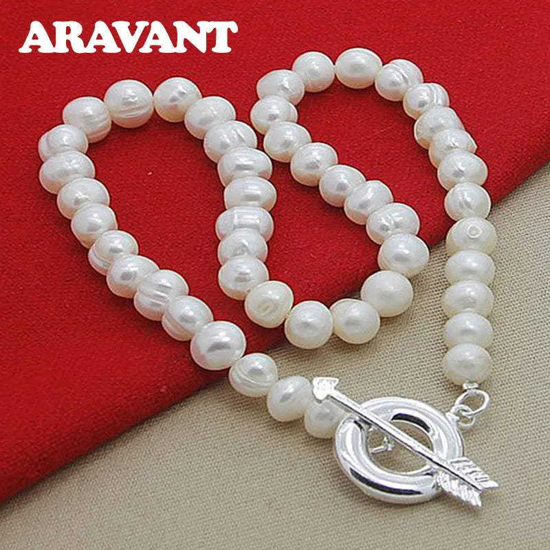 Freshwater Pearl Necklaces 925 Silver Jewelry for Women
