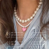 Pearl Collar Necklaces Big Beads Choker Necklace Wedding Party Jewelry