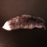 Wolf Fox Tail Fur Keychain Pom Pom Pendant Car Keyring Holder Bag Charm