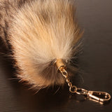 Wolf Fox Tail Fur Keychain Pom Pom Pendant Car Keyring Holder Bag Charm