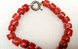 Red Coral Stone Bead Bracelet 18-20cm 7.8''