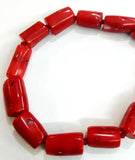 Red Coral Stone Bead Bracelet 18-20cm 7.8''