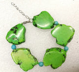 Green Stone Baroque Bead Bracelet 18-20cm 7.8''