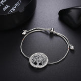 Woman Tree of Life Cutout Wristband Crystal Bracelet