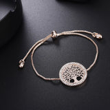 Woman Tree of Life Cutout Wristband Crystal Bracelet