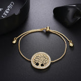 Woman Tree of Life Cutout Wristband Crystal Bracelet
