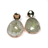 12 Colors Natural Stone Irregular Crystal Agates Earrings 20x25-25x35mm