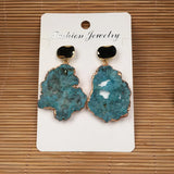 12 Colors Natural Stone Irregular Crystal Agates Earrings 20x25-25x35mm