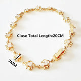 Rose Gold Flower Bracelet with Cubic Zirconia for Women, Elegant Fashion Jewelry