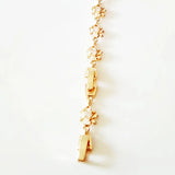 Rose Gold Flower Bracelet with Cubic Zirconia for Women, Elegant Fashion Jewelry
