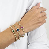 Colorful Geometric CZ Square Chain Bracelet
