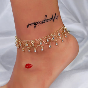 Crystal Tassel Beach Anklet Foot Jewelry