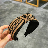 Striped Wide Headband Cross Knot Turban Hair Accessories