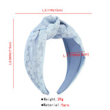 Women Headband Flower Satin Lace Wide Side Solid Hairband Center Knot Turban