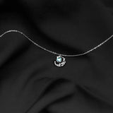 925 Silver Crescent Moon Pendant Necklace