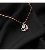 925 Silver Crescent Moon Pendant Necklace