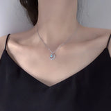 925 Silver Crescent Moon Pendant Necklace
