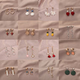 Geometric Pearl Long Clip-on Earrings for Women Party