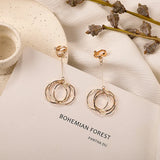 Geometric Pearl Long Clip-on Earrings for Women Party