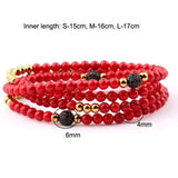 Women Lady 4mm Stone CZ Ball Four Layer Bracelet Gift