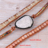 Crystal Cluster Wrap Bracelet Yellow & Pink Crystals 5 Strand
