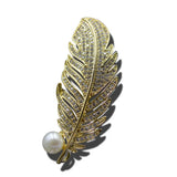 Women Freshwater Pearl Brooch Feather Pin Jewelry