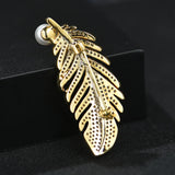 Women Freshwater Pearl Brooch Feather Pin Jewelry