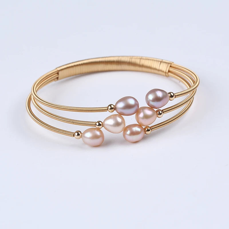 Natural Freshwater Pearl Charm Bracelet - Women's Jewelry