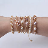 Natural Freshwater Pearl Charm Bracelet - Women's Jewelry