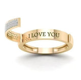 Open Lid Zirconia Inlay Letter Ring for Women