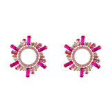 Rhinestone Sunshine Dangle Earrings Evening Dress Statement Jewelry