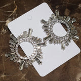 Rhinestone Sunshine Dangle Earrings Evening Dress Statement Jewelry