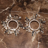 Rhinestone Sunshine Dangle Earrings Evening Dress Statement Jewelry