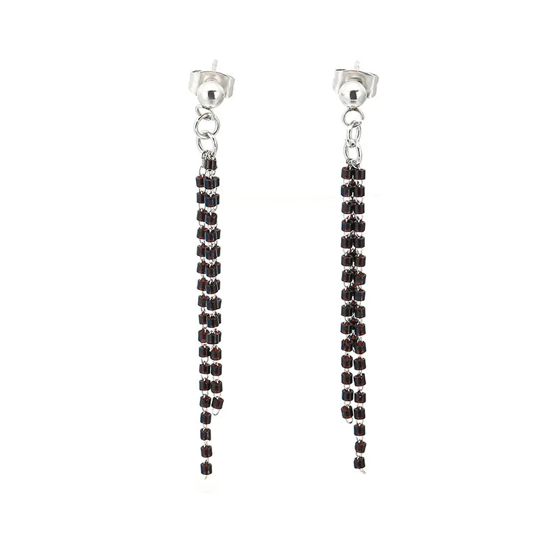 Women Silver Stainless Steel Round Earrings Jewelry