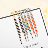 Women Silver Stainless Steel Round Earrings Jewelry