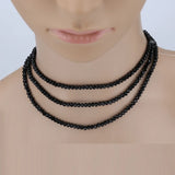 Women 1m Elasticity Choker Set or Bracelet Dual Use Crystal Beads Chain