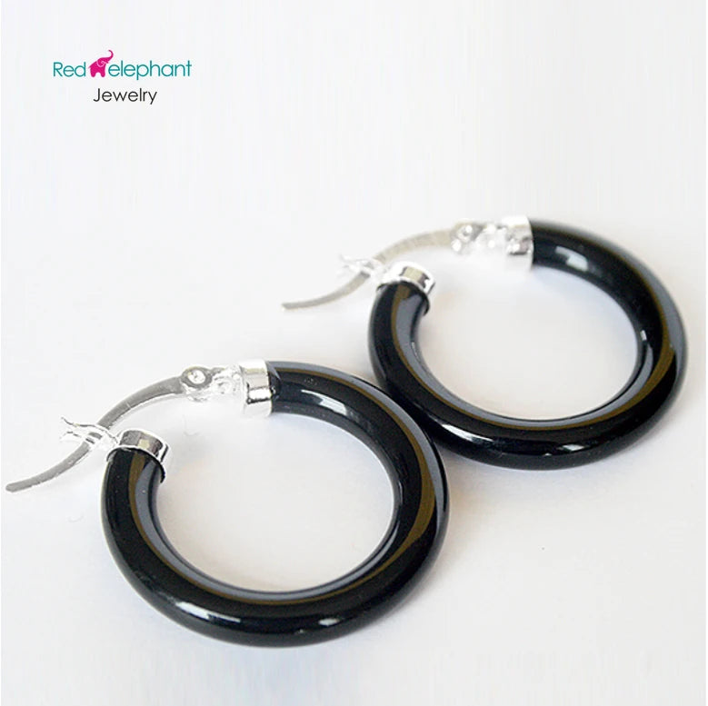 925 Silver Women's Hoop Earrings 1.5 inches Diameter