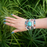 Women`s Crystal Leather Wrap Bracelet Statement Cuff Bangles