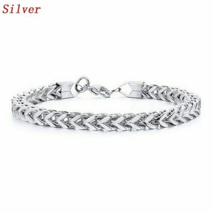 Stainless Steel Punk Toggle-Clasps Chain Bracelet Bangle