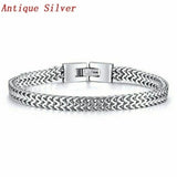 Stainless Steel Punk Toggle-Clasps Chain Bracelet Bangle
