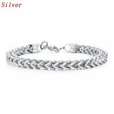 Stainless Steel Punk Toggle-Clasps Chain Bracelet Bangle