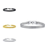 Stainless Steel Punk Toggle-Clasps Chain Bracelet Bangle
