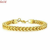 Stainless Steel Punk Toggle-Clasps Chain Bracelet Bangle