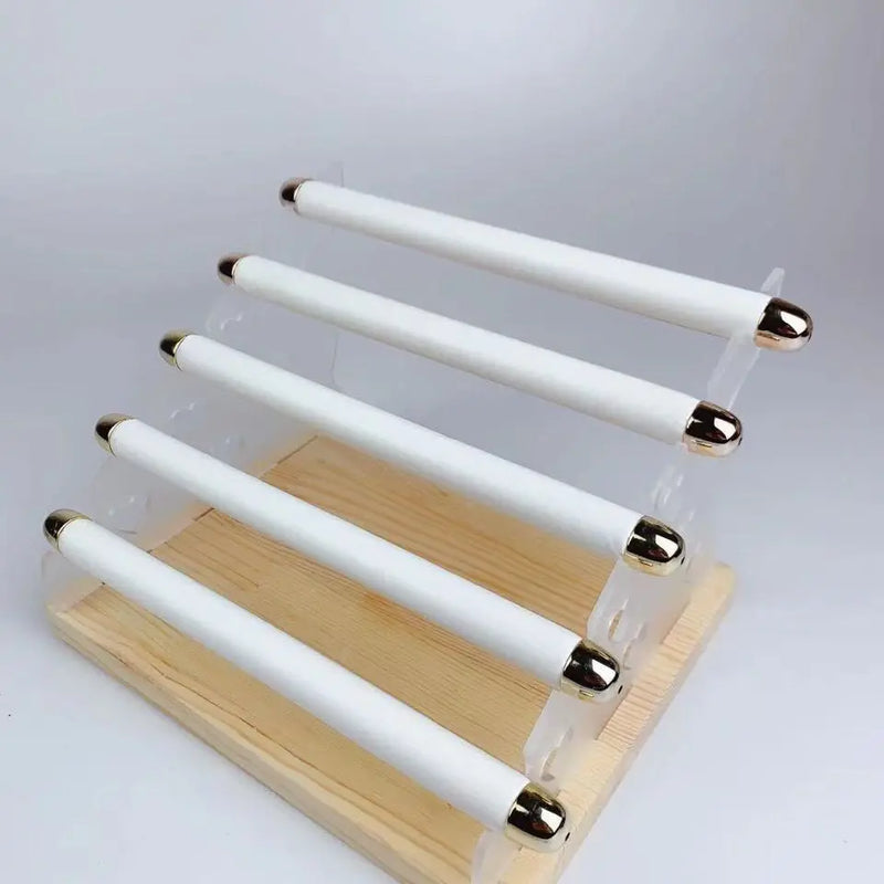 Wood Acrylic Velvet Ring Holder T-Bar Jewelry Display Stand