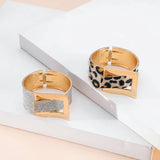 Leopard Print Wrap Belt Buckle Bracelet for Women