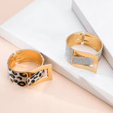 Leopard Print Wrap Belt Buckle Bracelet for Women