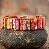 Natural Jasper Stone Wrap Bracelet